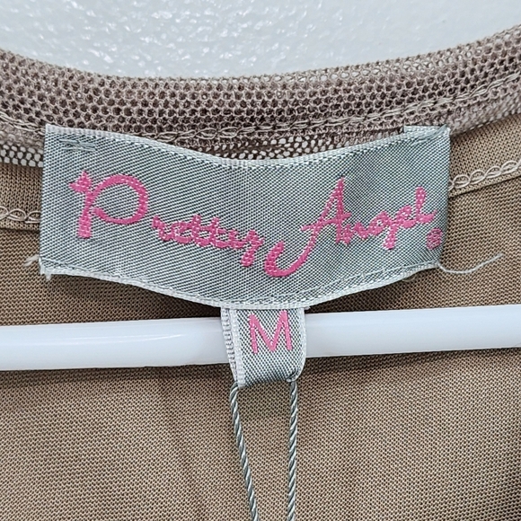 Pretty Angel Women's Linen Blend Lagenlook Lace Detailing Mini Dress - M - Picture 6 of 7